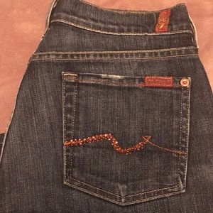 7 For All Mankind Jean W/Swarovski Crystal Pockets